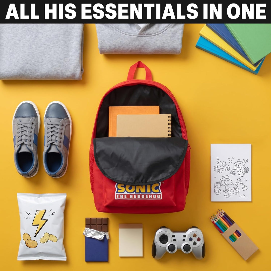 Get Trend Sonic The Hedgehog Rucksack Jungen, 46 x 32 x 16 cm, Verstellbarer Reisetasche für Schule