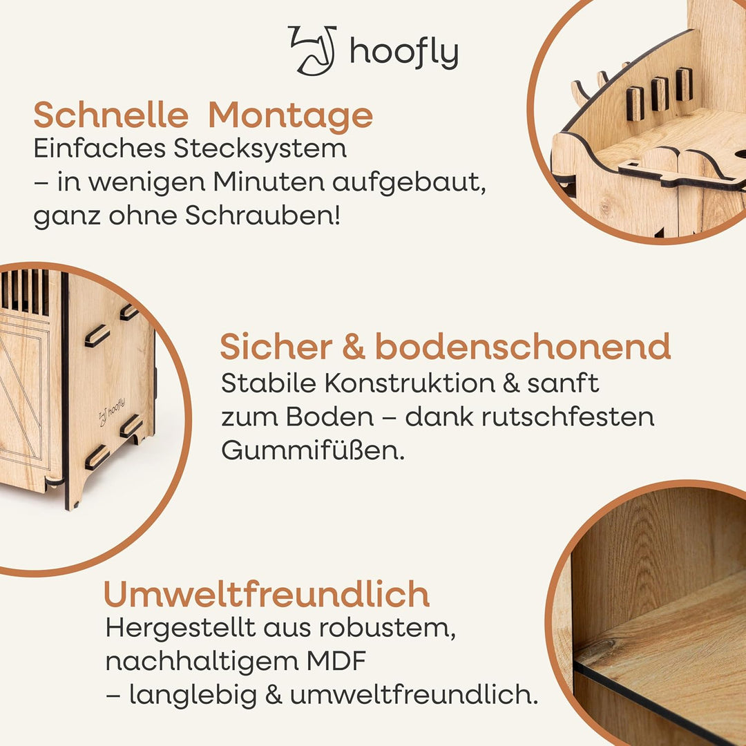 Hobby Horse Stall 1 Pferd – Kompakte Halterung für Steckenpferd | Hochwertiger Hobby Horsing Holzsta