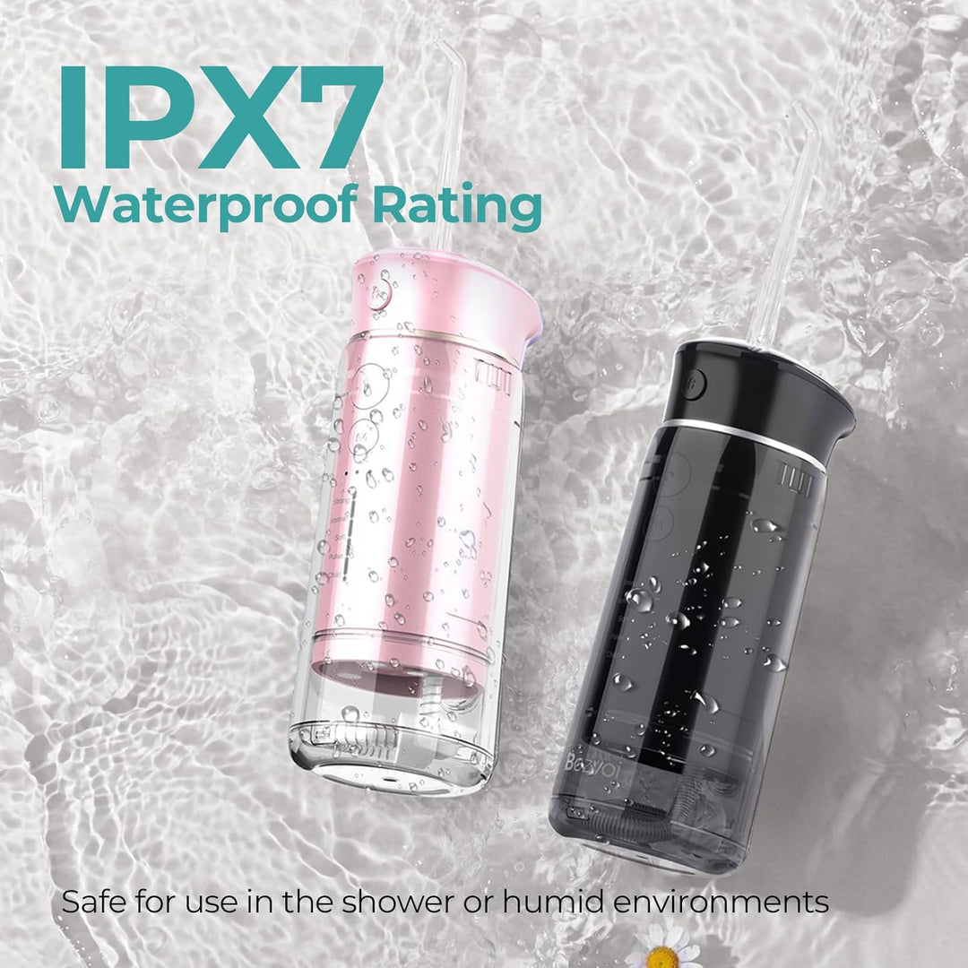 Reise Munddusche Kabellos Zahnreinigung: Oral Irrigator mit 5 Modi, 180ML Wassertank IPX7 Wasserdich