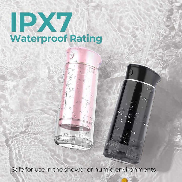 Reise Munddusche Kabellos Zahnreinigung: Oral Irrigator mit 5 Modi, 180ML Wassertank IPX7 Wasserdich