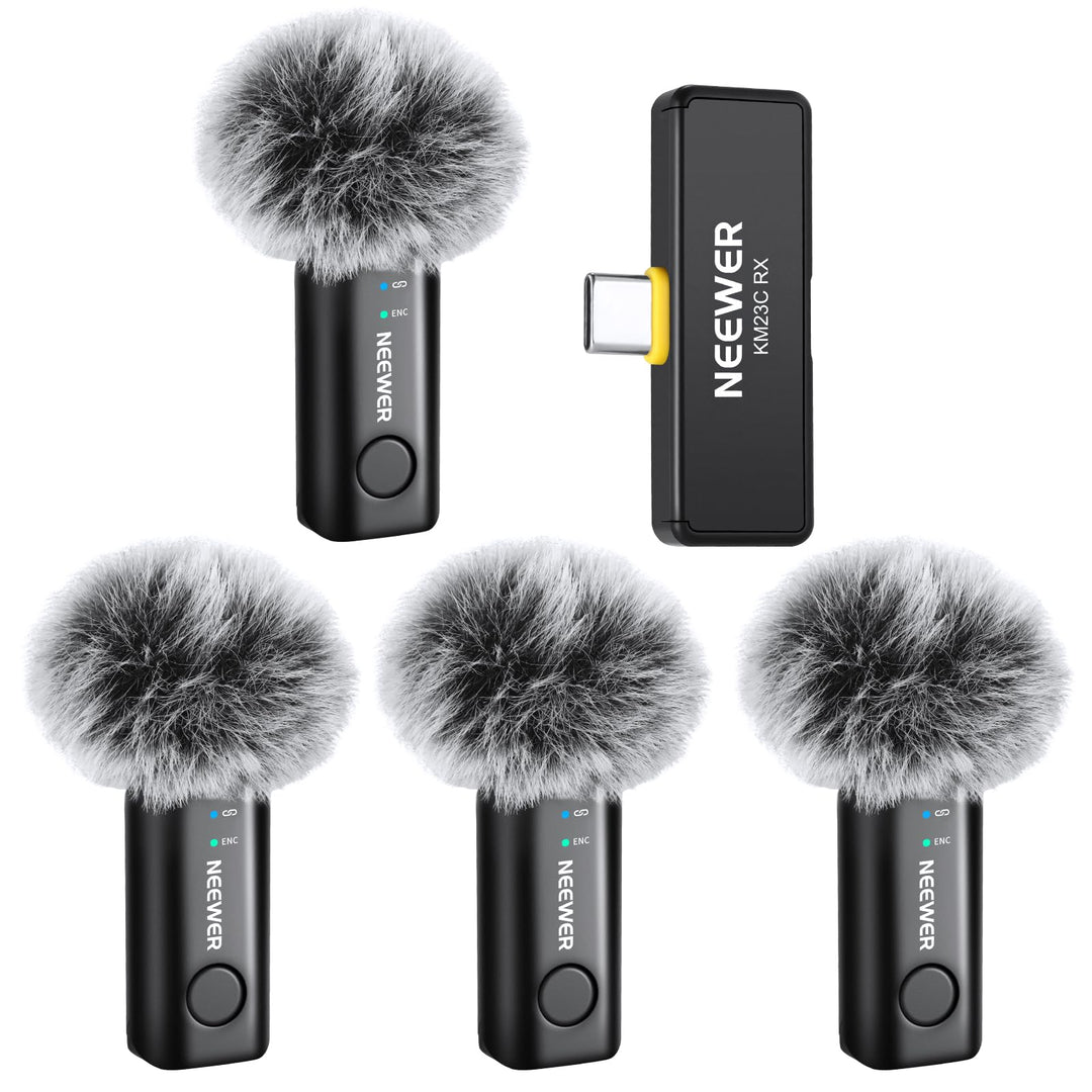 NEEWER KM23C AI Drahtloses Lavalier Mikrofon Kompatibel mit iPhone Android Tablet PC Laptop, omnidir