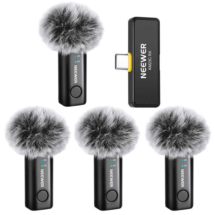 NEEWER KM23C AI Drahtloses Lavalier Mikrofon Kompatibel mit iPhone Android Tablet PC Laptop, omnidir