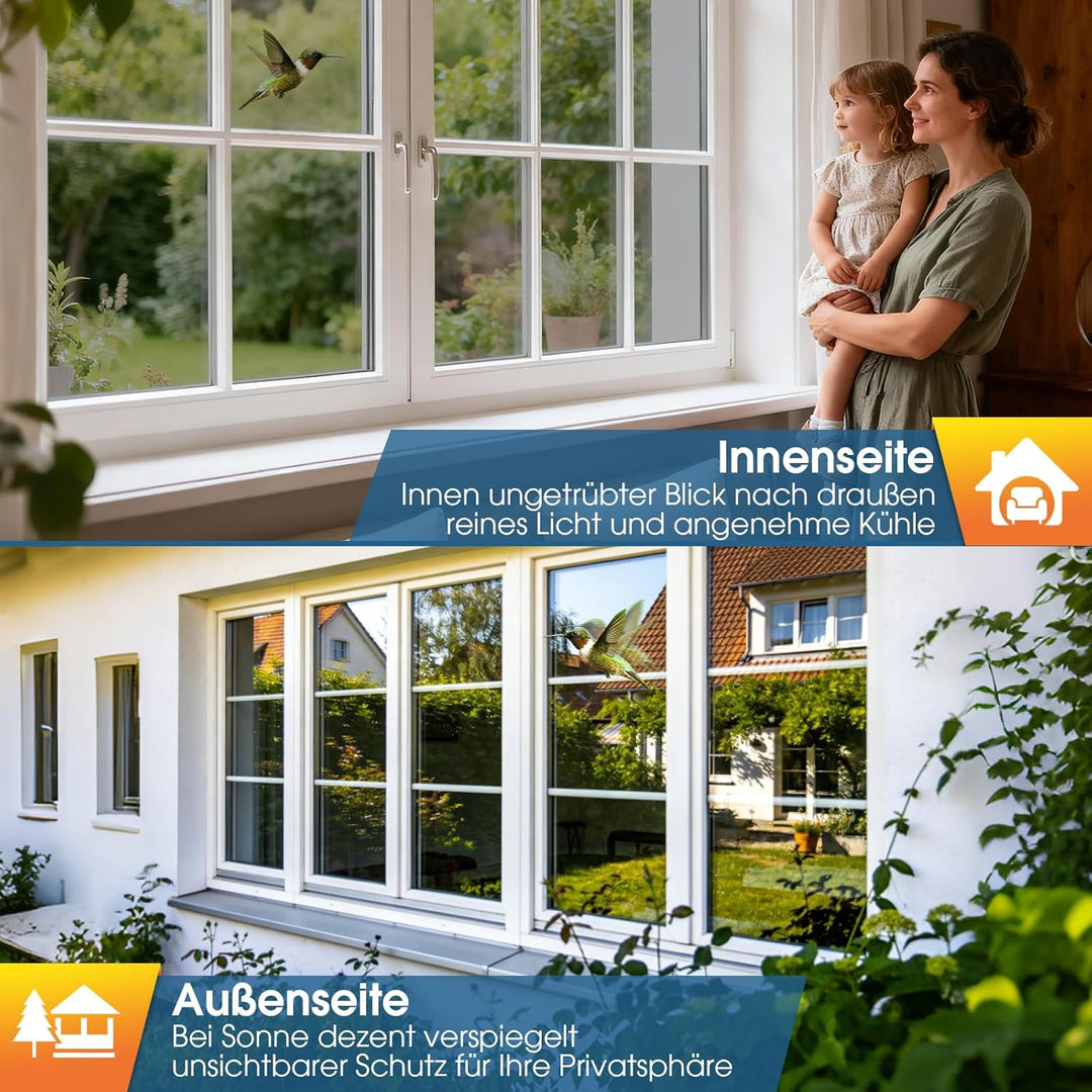 Lifetree Fensterfolie Spiegelfolie Wärmereflektion Selbstklebend Sonnenschutzfolie Wärmegrad Innen &