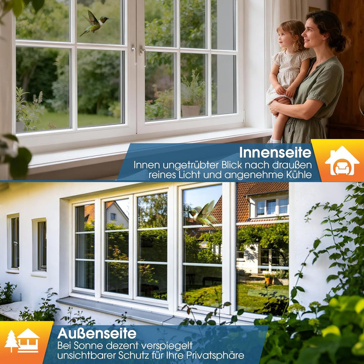 Lifetree Fensterfolie Spiegelfolie Wärmereflektion Selbstklebend Sonnenschutzfolie Wärmegrad Innen &