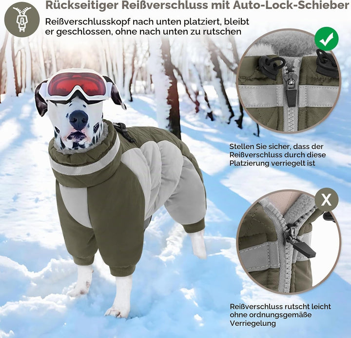 AOFITEE Winteroverall für Hunde - Wasserdichter Hundemantel für Kleine Hunde mit Beinen, Winter Warm