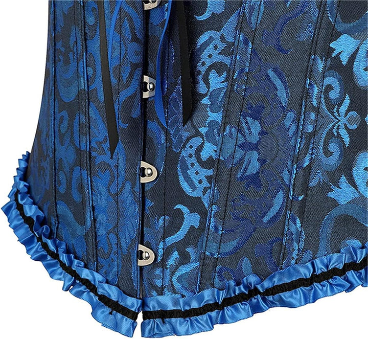 Sxybox Damen Korsett Bauchweg Vollbrust Corsage Wäsche schnürt Sich Oben Satin ohne Knochen mit G-St