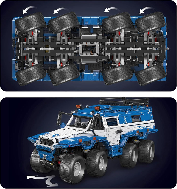 Mould King 13089 Technik Ferngesteuert Avtoros Shaman 8×8 Geländewagen APP Technologie Truck-Modell