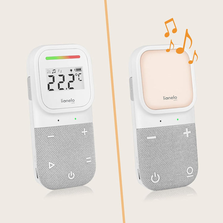 Lionelo Babyline 2.3 Audio-Babyphone mit Nachtlicht, Reichweite bis zu 400 m, LCD-Display, Gegenspre