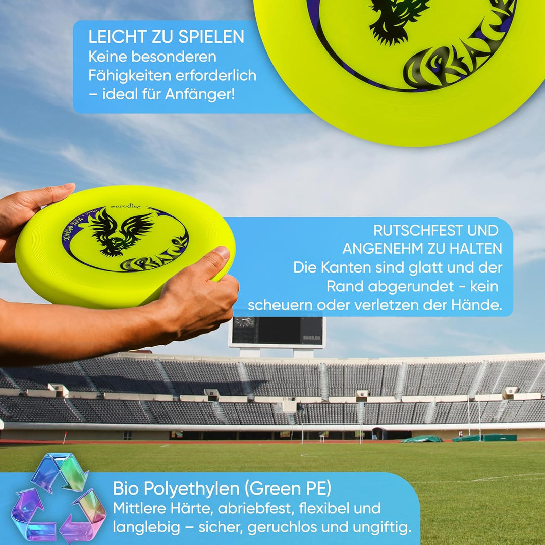 eurodisc 175g 4.1 Organic Ultimate Wettkampfscheibe - Sportfrisbee aus Bio-Kunststoff mit Wettkampfh