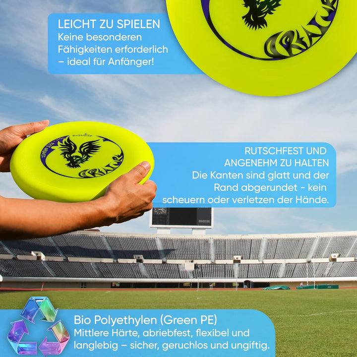 eurodisc 175g 4.1 Organic Ultimate Wettkampfscheibe - Sportfrisbee aus Bio-Kunststoff mit Wettkampfh