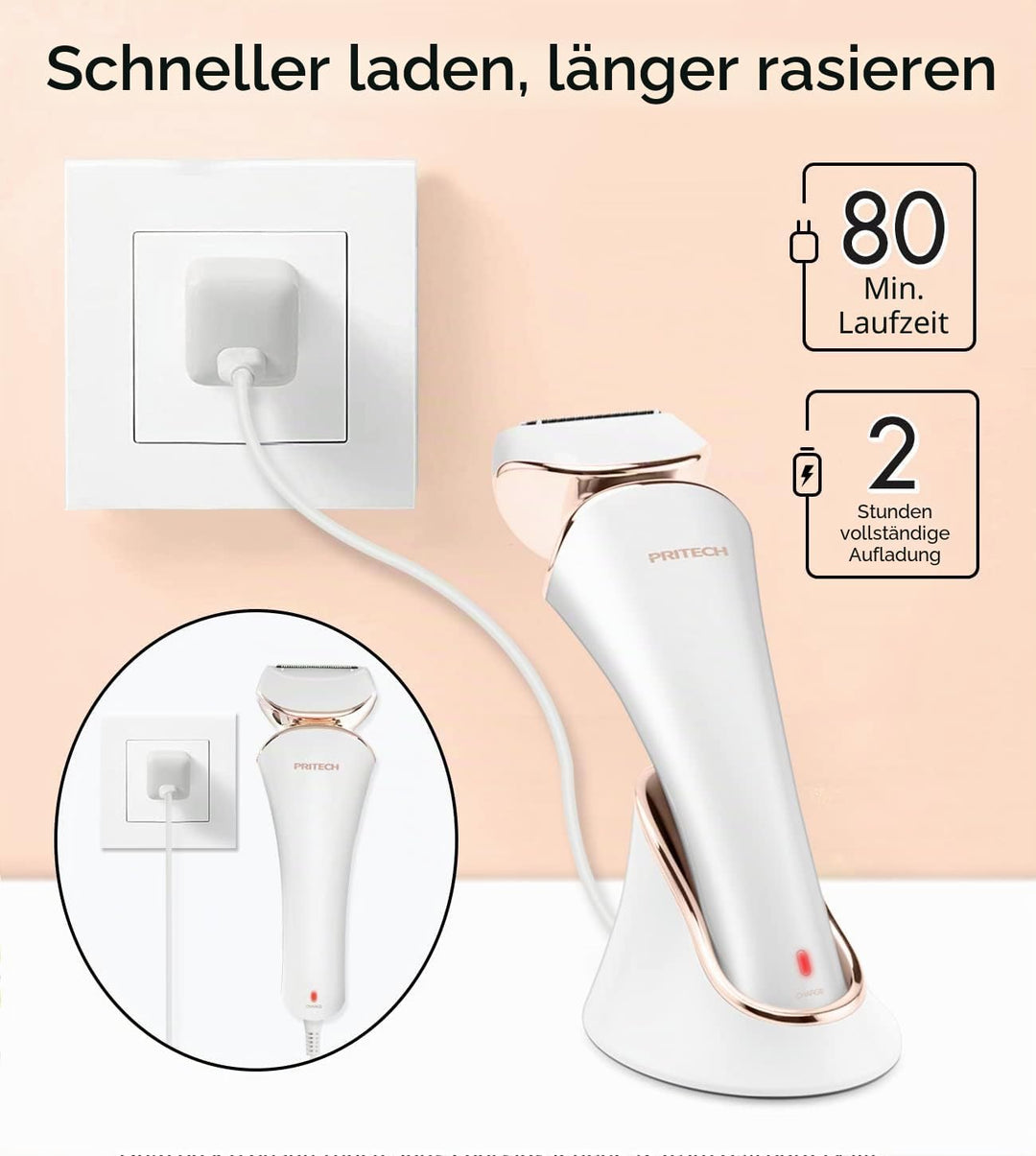 Elektrischer Rasierer für Frauen, Damenrasierer, Bikini-Trimmer, Körperhaarentfernung für Beine und