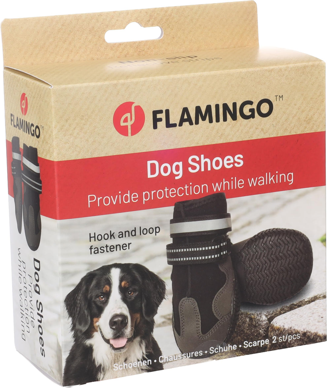 hundeschuhe - Glea - 2 Stück - schwarz - XXXL - 9,7x8,5x15,9 cm - Polyester - Harte Sohle - rutschfe