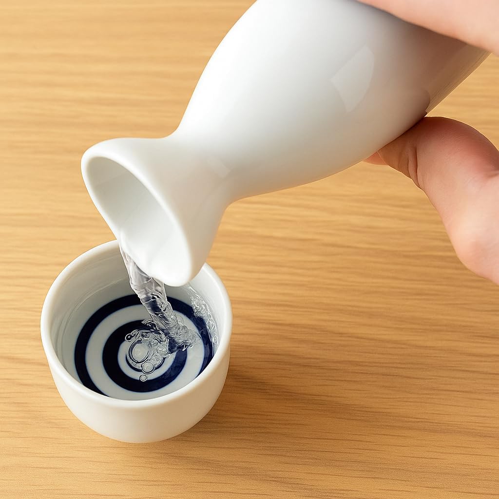 JapanBargain 2722x2, Pack of 2 Porcelain Sake Bottle Sake Carafe Japanese Wine Decanter Dishwasher a