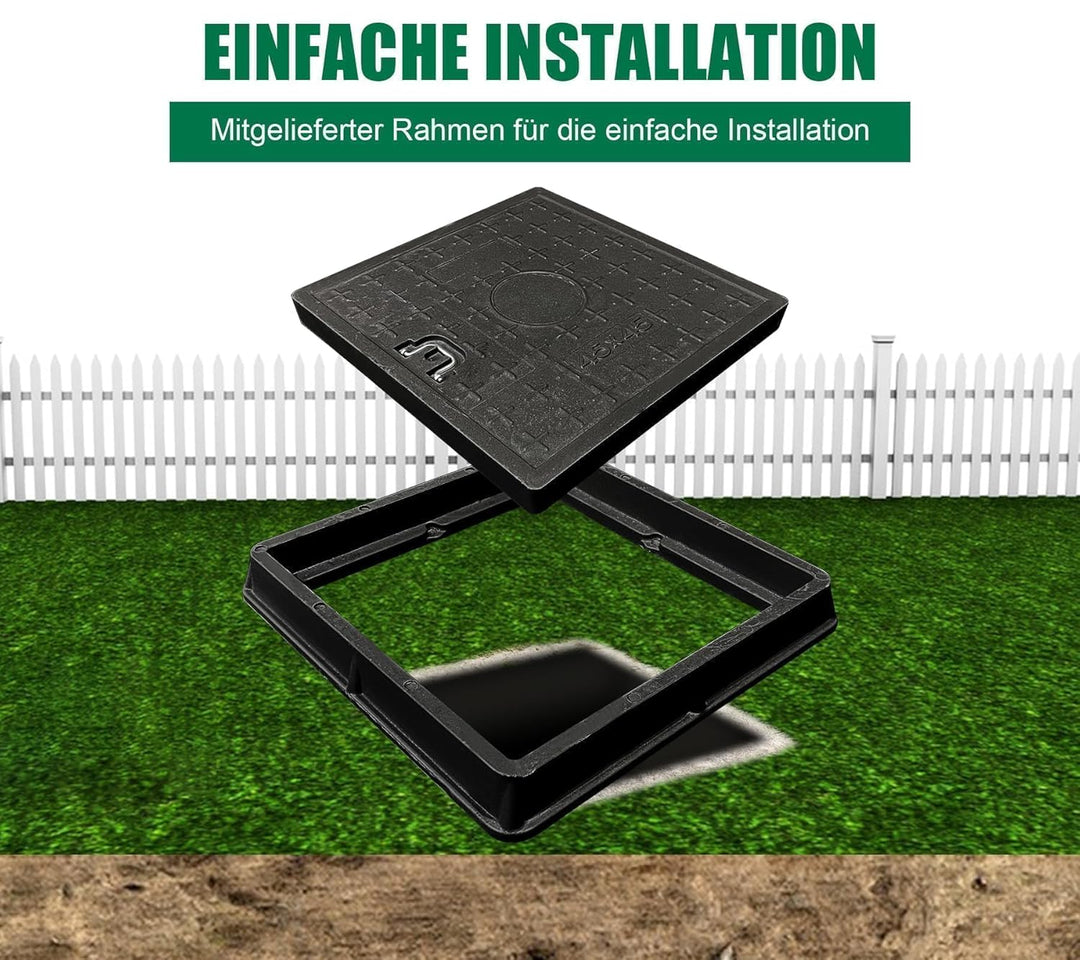 GFK-Schachtabdeckung mit Rahmen: 600x600 mm/Deckelmass: 500x500 mm Kanaldeckel Revisionsschacht für