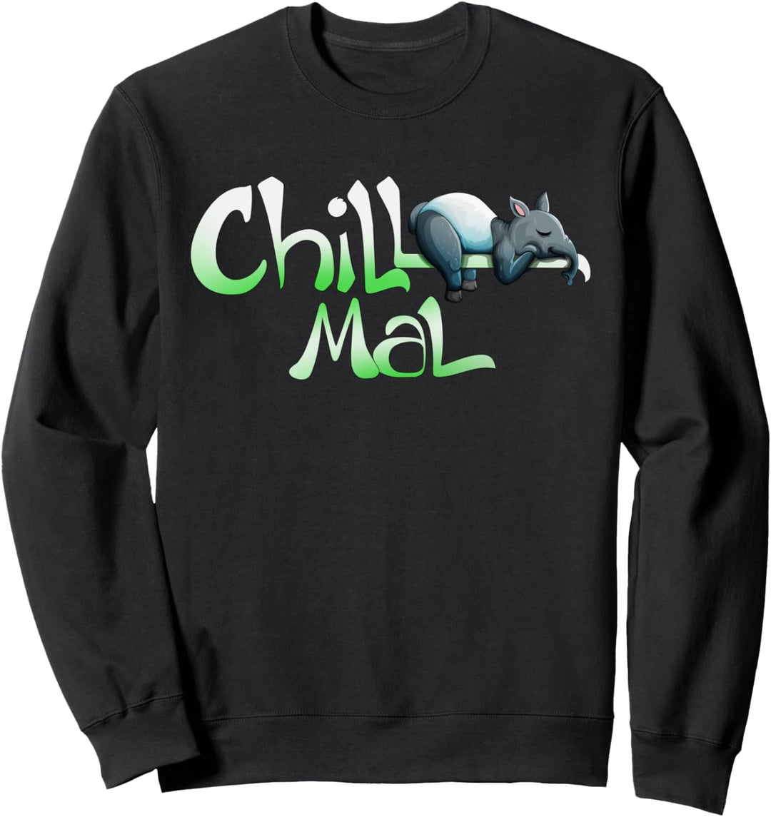 Schlafendes Tapir Ausruhen schlafen bleib locker Chill Mal Sweatshirt