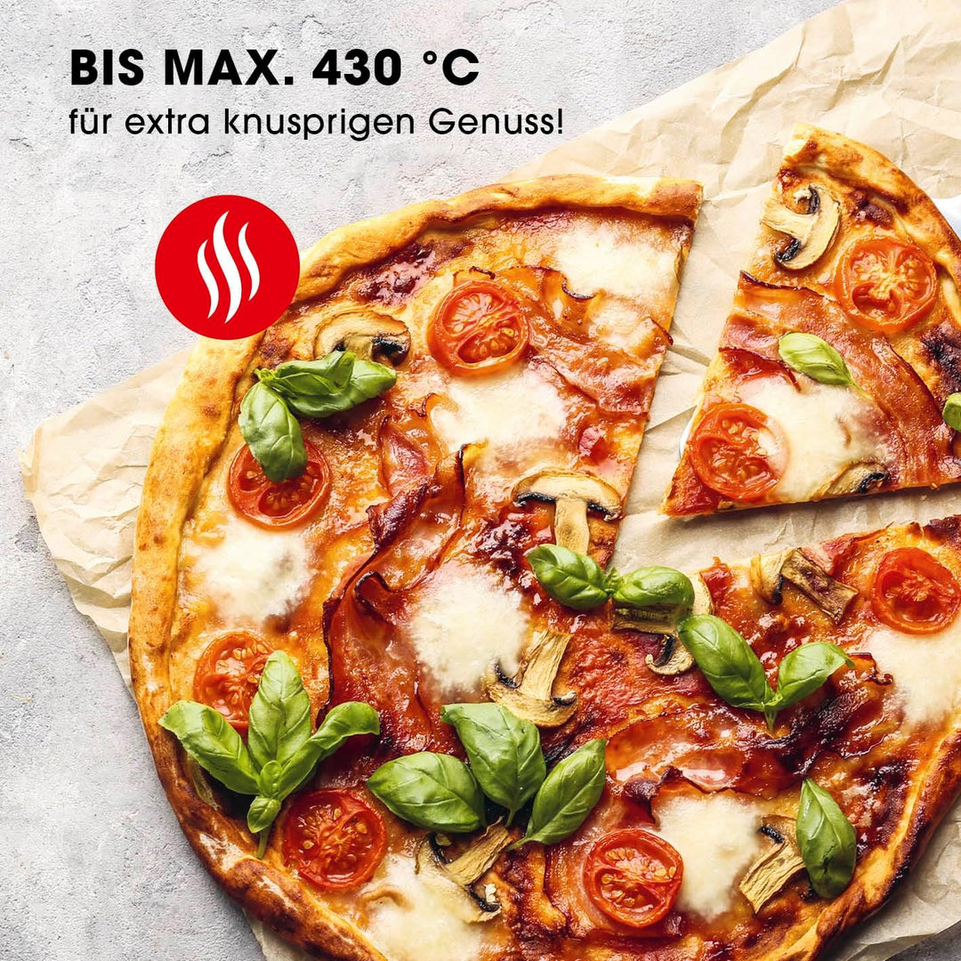 GOURMETmaxx elektrischer Pizzaofen mit Pizzaheber | Touchdisplay, Timerfunktion, 7 Programme & DIY M