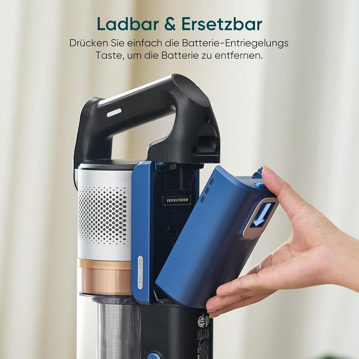 Levoit Originaler Ersatzbatterie für LVAC 300 Akku Staubsauger, Laufzeit bis zu 60 Minuten, 3000mAh