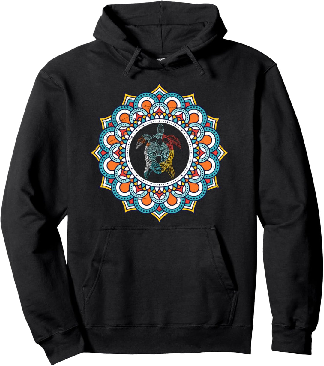 Maori Mandala Hawaii Hippie Meeresbewohner Schildkröte Pullover Hoodie
