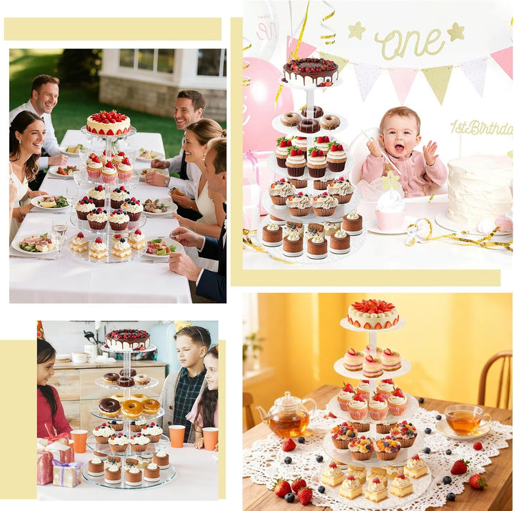 Cupcake-Ständer mit 5 Etagen, Acryl, runder Turm, Kuchenhalter, gestufter Dessertbaum, Turmständer,