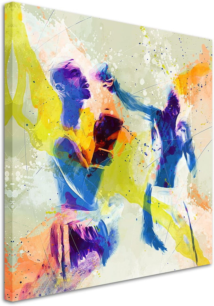 Boxen IV 60x60cm Wandbild SPORTBILD Aquarell Art tolle Farben von Paul Sinus