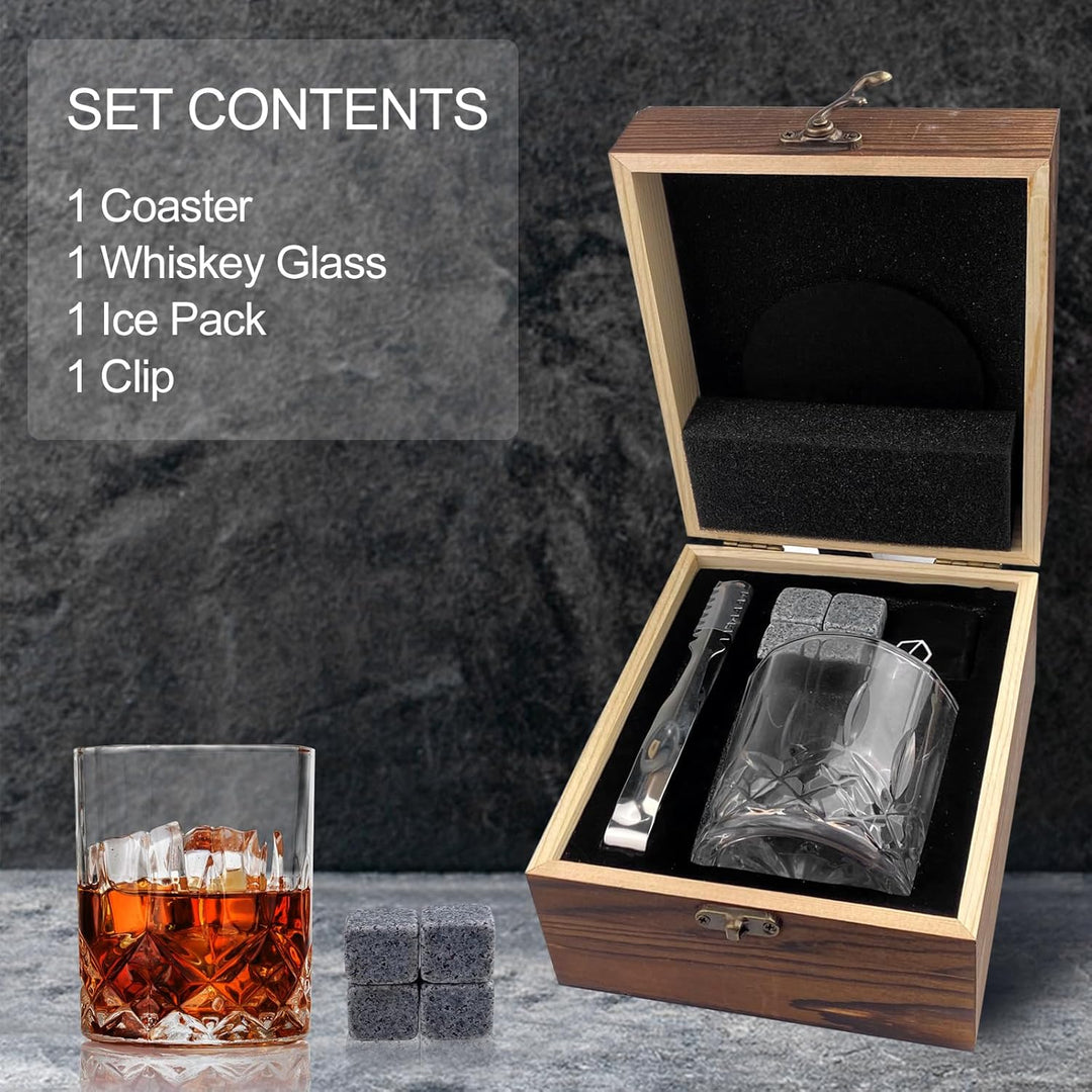 Whisky Gläser Set, Whisky Steine Set, Whiskey Geschenke für Männer, Whiskey Set Geschenk Mit 4 Whisk