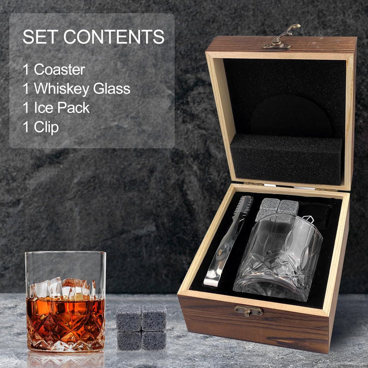 Whisky Gläser Set, Whisky Steine Set, Whiskey Geschenke für Männer, Whiskey Set Geschenk Mit 4 Whisk