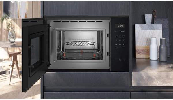 Siemens BE555LMB1 iQ500, Einbau-Mikrowelle mit Grillfunktion, 59 x 38 cm, 900 W, 25 L Garraum Edelst
