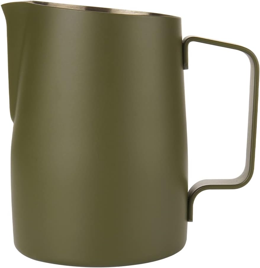 Dianoo Milchaufschäumkrug mit Griff, 600 ml Edelstahl-Dampfkrug, Espresso-Milchaufschäumer, Tasse fü