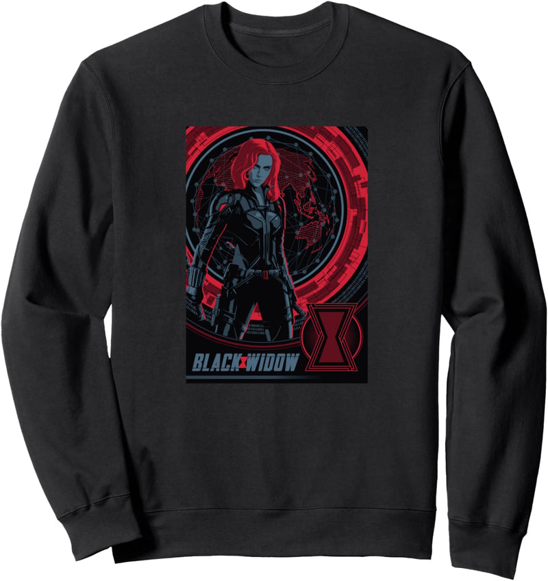 Marvel Black Widow Globe Portrait Poster Sweatshirt