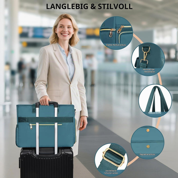 ESTARER Lehrertasche mit Erweiterter Aktenordnertasche,Arbeitstasche mit Fächern für Laptop,Tragbare