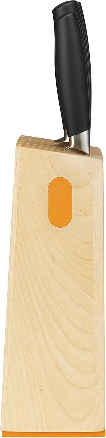 Fiskars Design-Messerblock mit 5 Messern, Breite: 14,5 cm, Höhe: 36 cm, Birkenholz, Functional Form+