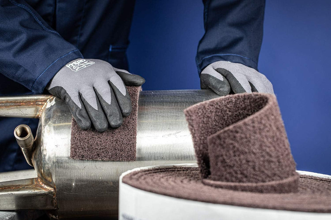 PFERD Vliesbandrolle 100mm x 10m Korund A80 45018308 für Feinschliff & Finish Körnung 80 Size Korund