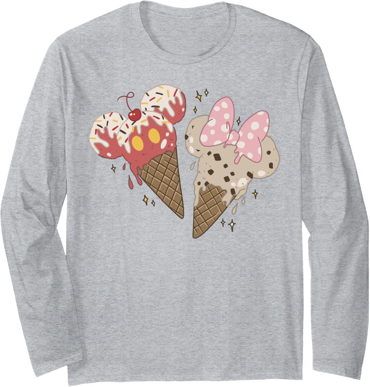 Disney Mickey And Friends Mickey & Minnie Ice Cream Cones Langarmshirt