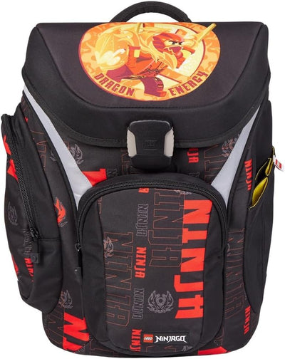 Lego Schulranzen-Set Ninjago Red Explorer Premium 6 TLG. mit Federmappe, Brotzeit-Dose, Trink-Flasch