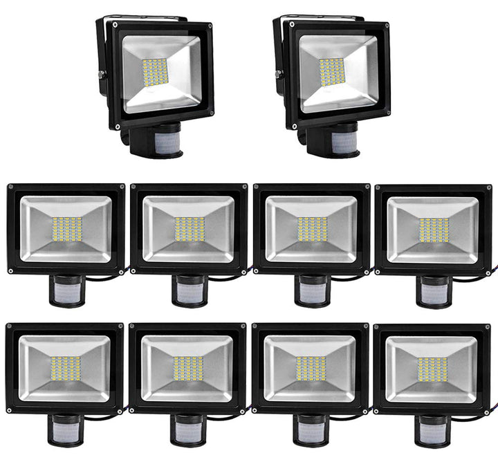 10pcs 30W LED SMD Strahler Fluter Aussen Flutlicht Strahler mit PIR Bewegungsmelder Fluter Wasserdic