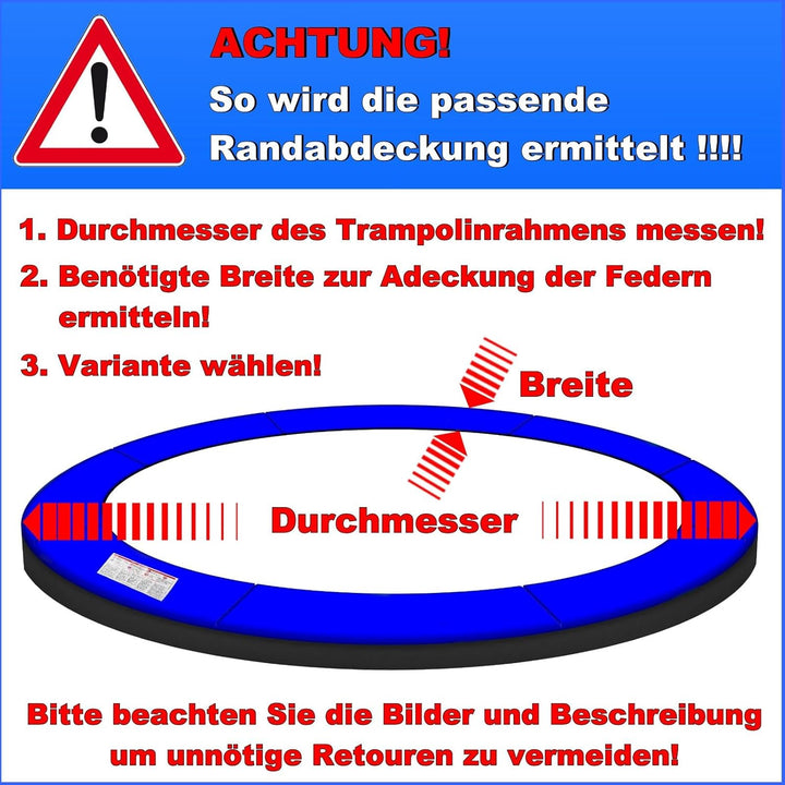 Baunsal® Trampolin Randabdeckung Ø 183 244 250 275 300 305 335 366 370 396 400 427 430 457 460 487 4