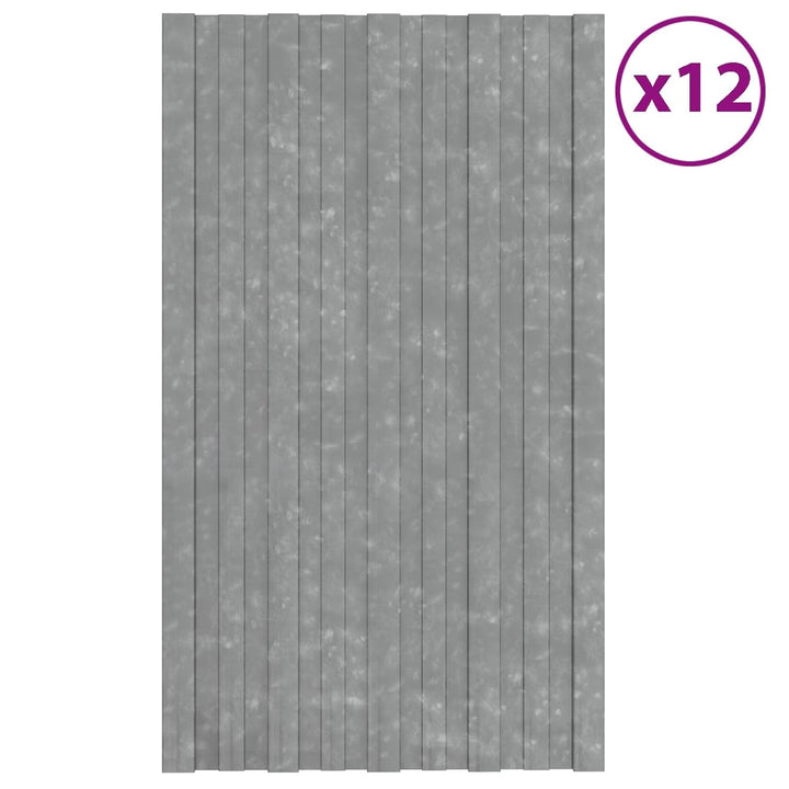 Dachpaneel 12er Set Silber 80 x 45 cm - Verzinkter Stahl Dachelemente für Gartenhaus Schuppen und Un