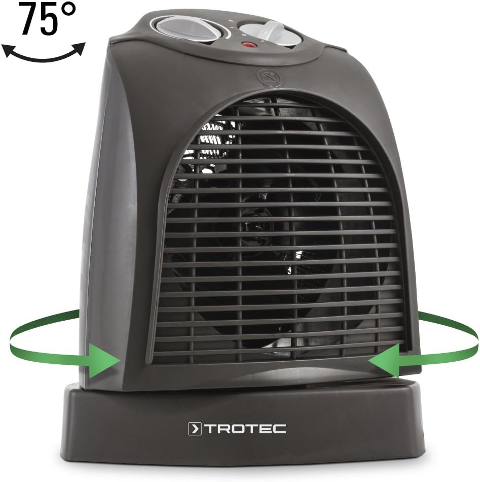 TROTEC Heizlüfter energiesparend TFH 22 E - Heizleistung 1000 W / 2000 W – elektrische Heizung, mit