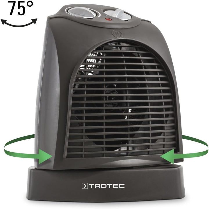 TROTEC Heizlüfter energiesparend TFH 22 E - Heizleistung 1000 W / 2000 W – elektrische Heizung, mit