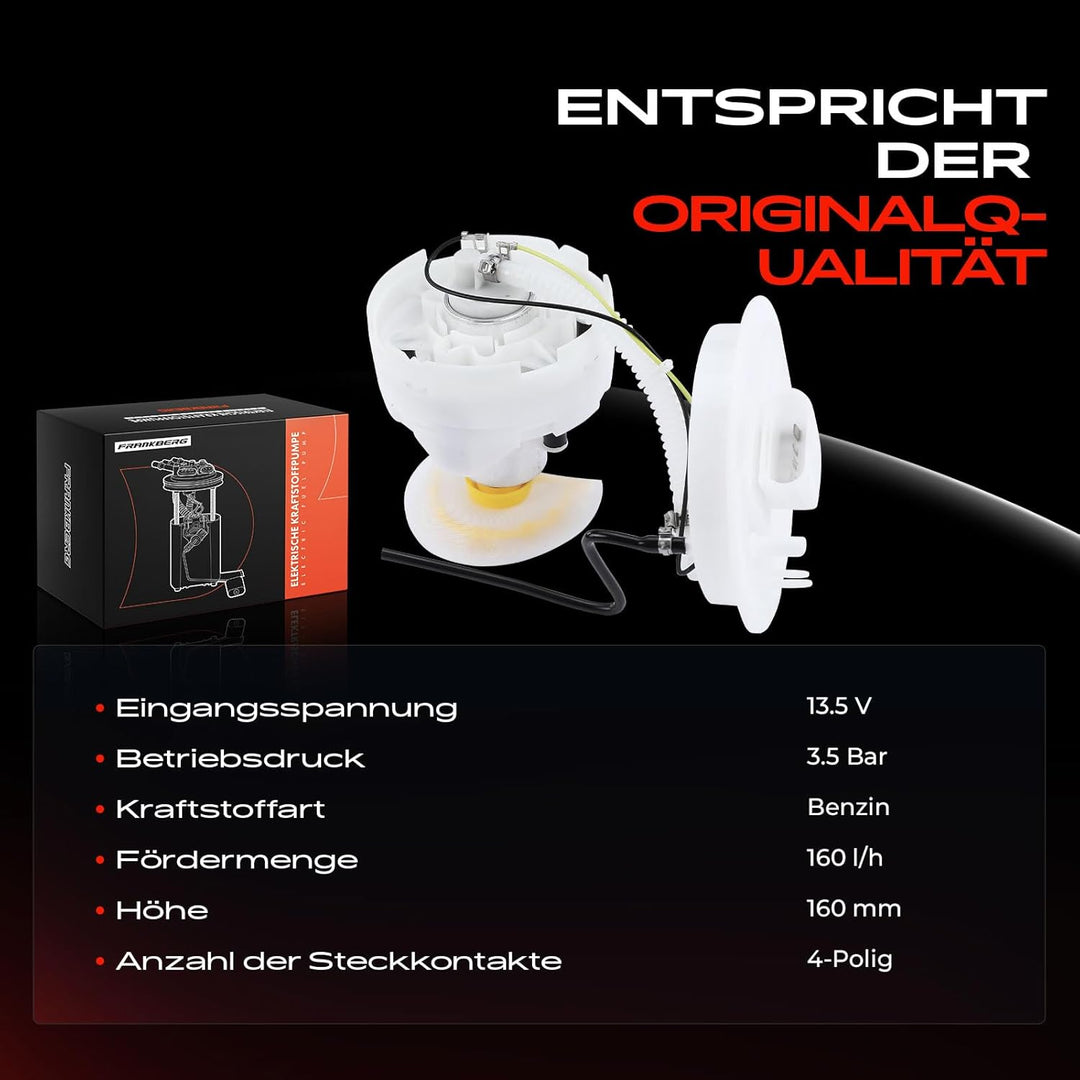 Frankberg Kraftstoffpumpe Benzinpumpe Kraftstoff-Fördereinheit Modul Satz ohne Drucksensor 4-Polig K