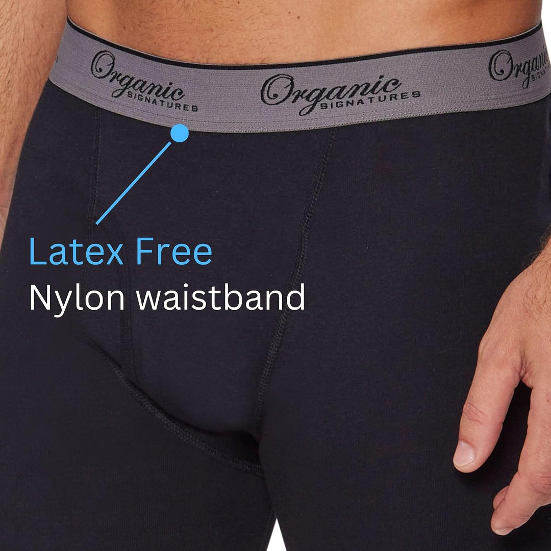 Organic Signatures 3er-Pack weiche, Bequeme Herren-Boxershorts aus 100% Bio-Baumwolle M Schwarz, M S