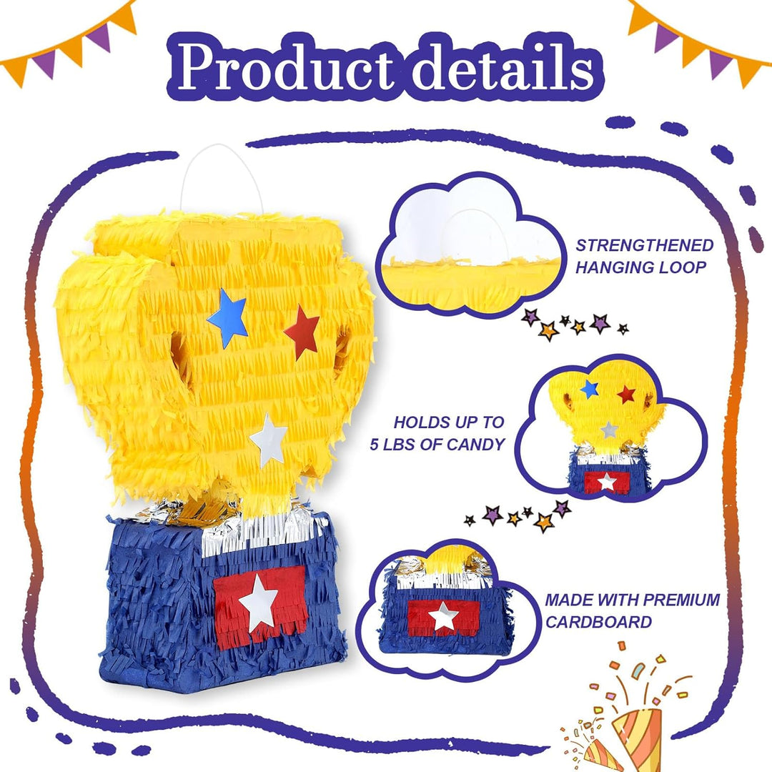 Trophäen-Pinatas-Set mit Augenbinde und Fledermaus (39,1 x 33 x 10,2 cm), perfekt für Geburtstagsfei