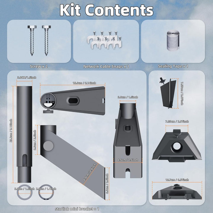Starlink Mini Wandhalterung – 360° verstellbare Halterung, schweres Aluminium mit Kunststoffadapter,