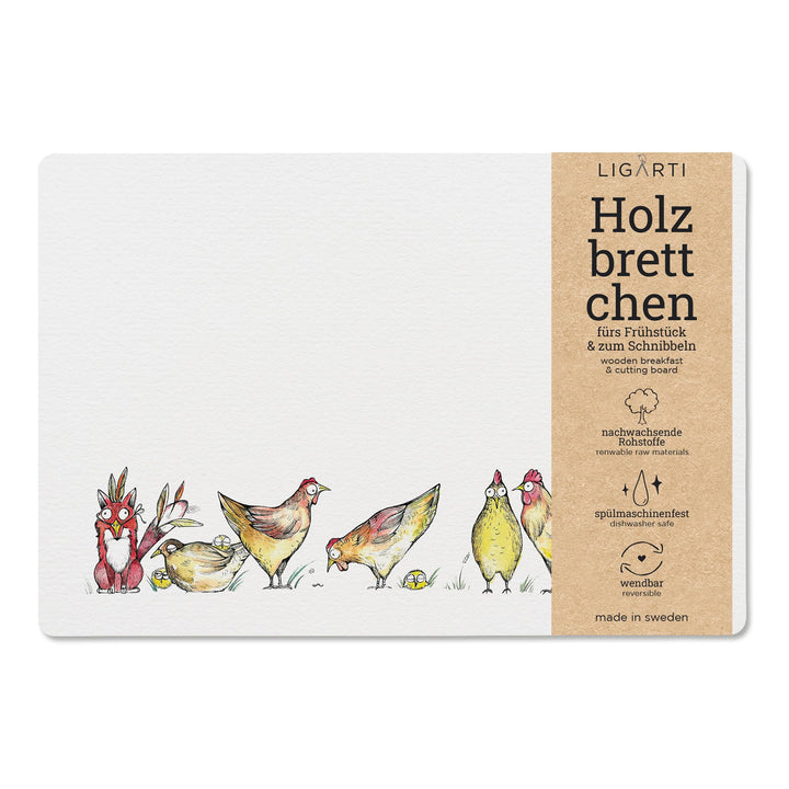 Ligarti® Frühstücksbrettchen aus Holz | Nachhaltiges Frühstücksbrett 22x15 cm, ideal für köstliche F