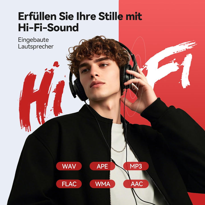 AGPTEK 64GB MP3 Player Bluetooth 5.3 mit 2,4" TFT Farbbildschirm, HiFi Musik Kinder MP3 Player mit L