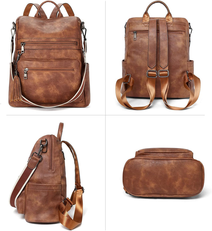 Telena Damen Rucksack Elegant Lederrucksack Freizeitrucksack Rucksack Handtasche 2 in 1 Casual 0-0-b