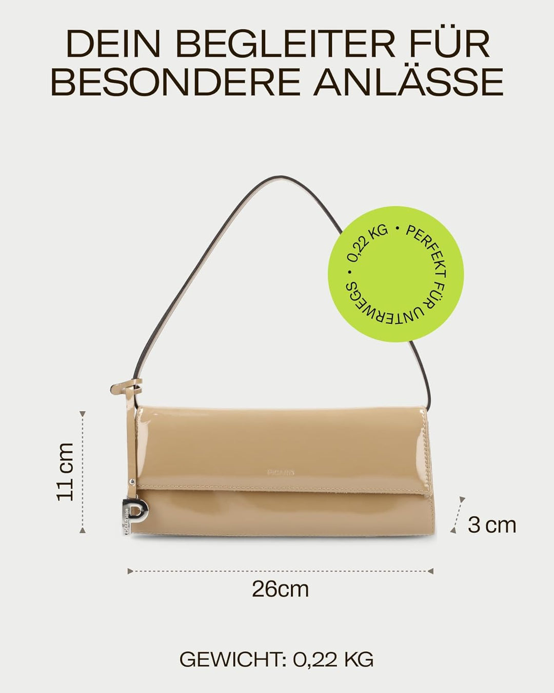 Picard Damen Abendtasche AUGURI aus Rindsleder Klein, 0 | mit Magnetverschluss | Abendtasche | Abend