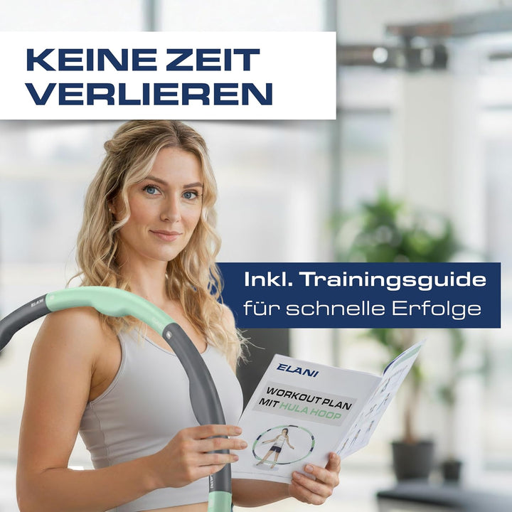 ELANI Hula Hoop Reifen Erwachsene - 90cm Durchmesser, mit Wellenform und Trainingsguide, indiv. anpa