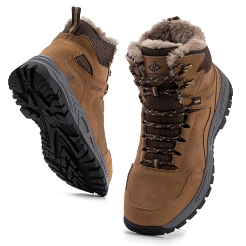 JACKSHIBO Winterschuhe Herren Winterstiefel damen mit Warm Gefüttert Wasserdicht Schneeschuhe Rutsch