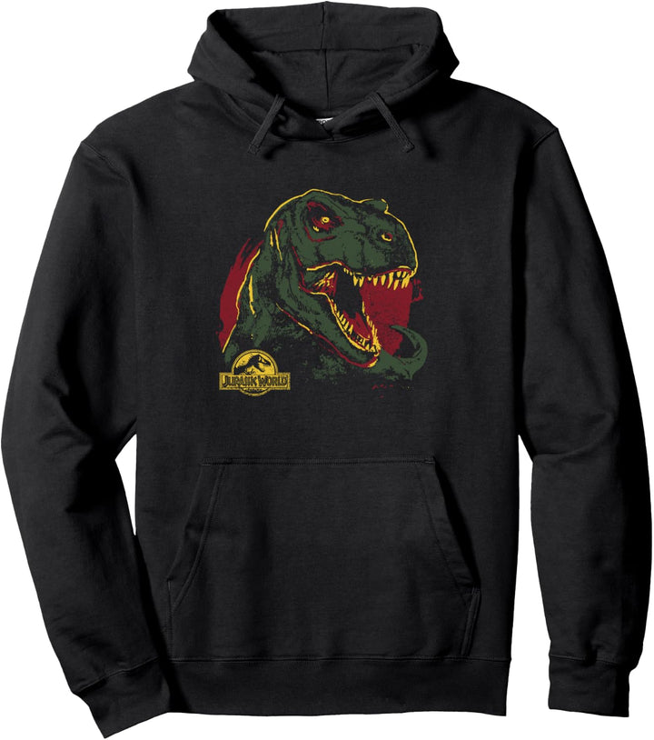Jurassic World T-Rex Roaring Portrait Destressed Pullover Hoodie